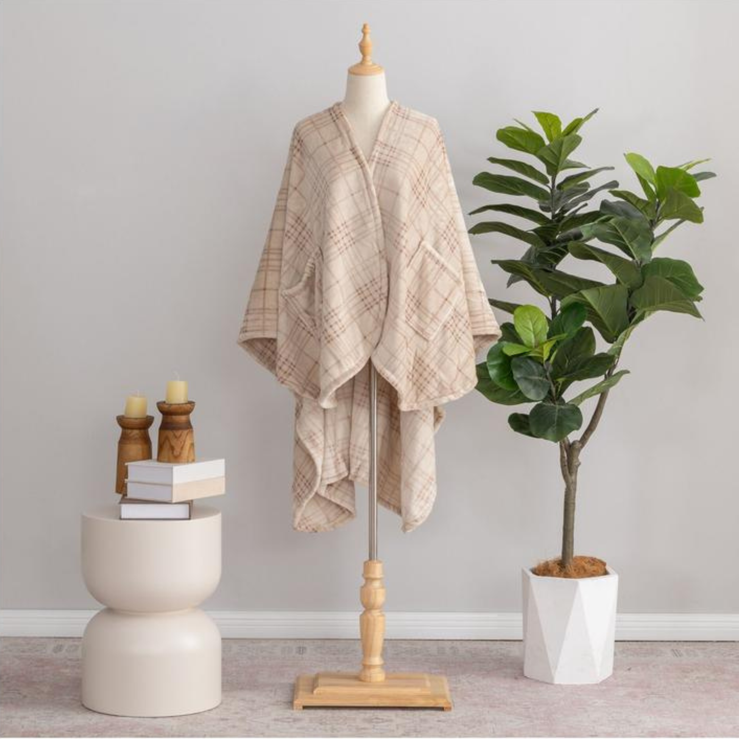 Plaid Velvetsoft Plush Wearable Throw