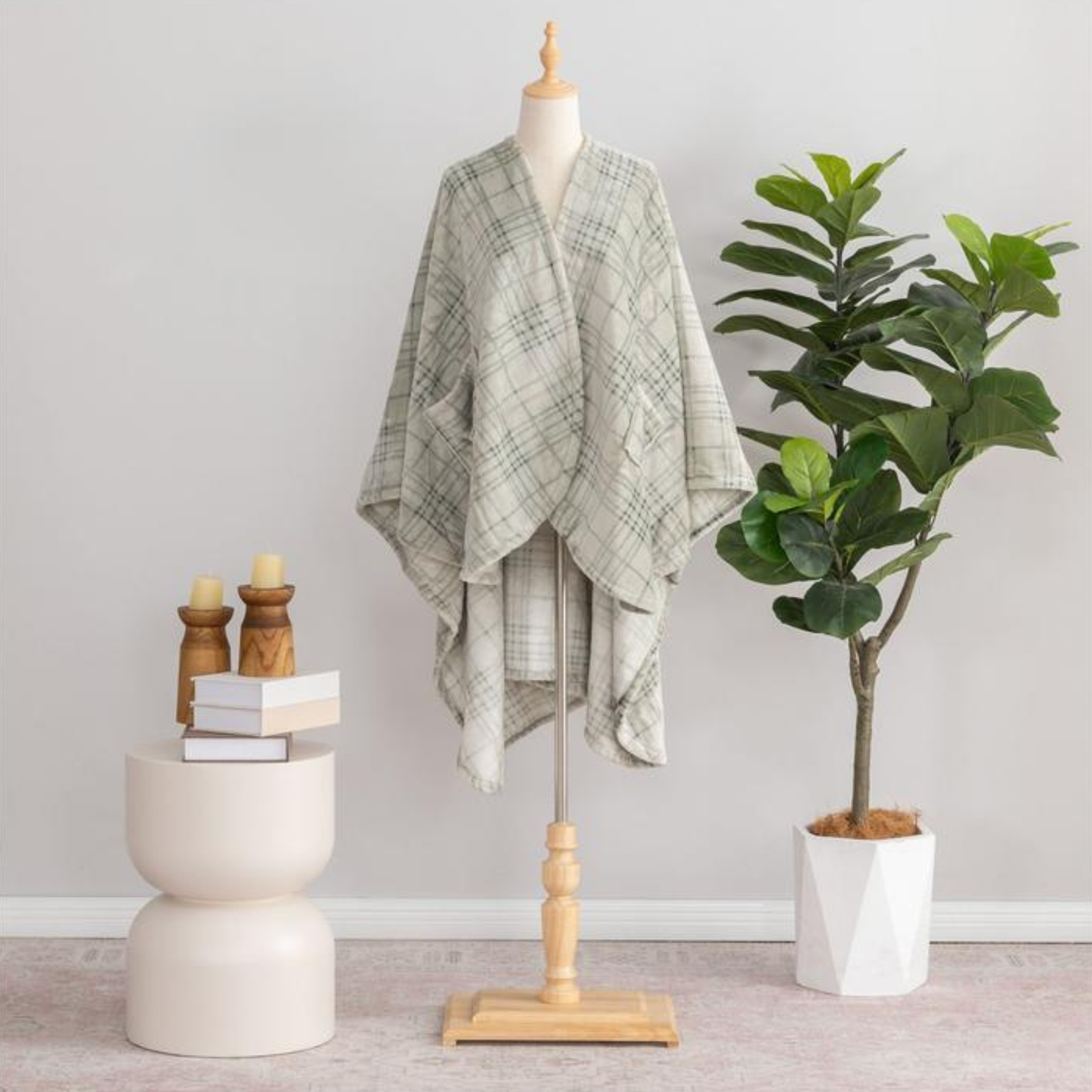 Plaid Velvetsoft Plush Wearable Throw